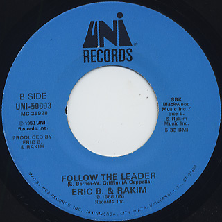Eric B. & Rakim / Follow The Leader c/w (A Cappella) back