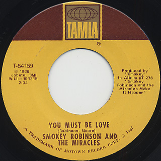 Smokey Robinson And The Miracles / You Must Be Love