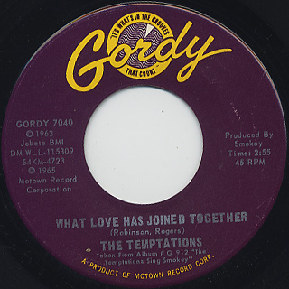 Temptations / It's Growing c/w What Love Has Joined Together back