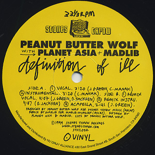 Peanut Butter Wolf with Planet Asia + Madlib / Definition Of Ill