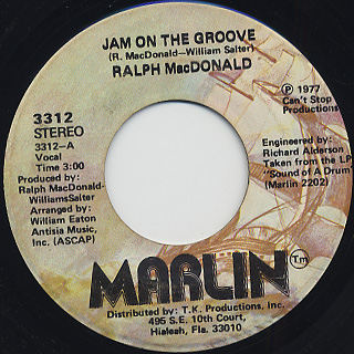 Ralph MacDonald / Jam On The Groove c/w Sound Of A Drum front