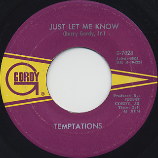 Temptations / The Way You Do The Things You Do c/w Just Let Me Know back