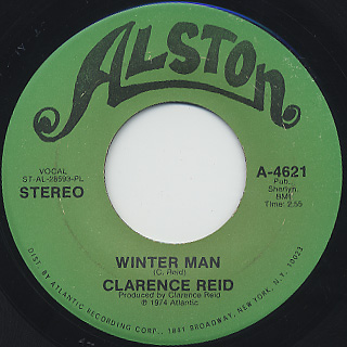 Clarence Reid / Funky Party c/w Winter Man back