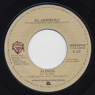 Al Jarreau ‎/ We're In This Love Together c/w Alonzo back