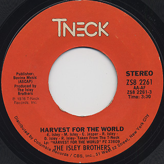 Isley Brothers / Harvest For The World (45) front