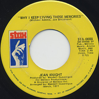 Jean Knight / Mr. Big Stuff c/w Why I Keep Living These Memories back