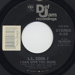 L.L. Cool J / I Can't Live Without My Radio c/w I Can Give You More back