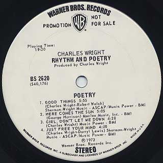 Charles Wright / Rhythm And Poetry label