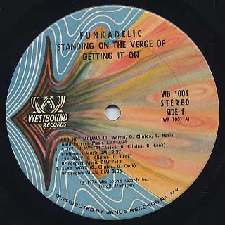 Funkadelic / Standing On The Verge Of Getting It On label