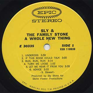 Sly and The Family Stone / A Whole New Thing label
