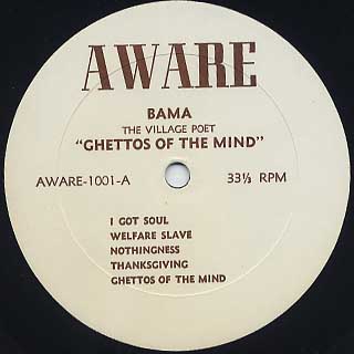 Bama The Village Poet / Ghettos Of The Mind label