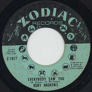 Ruby Andrews / Everybody Saw You c/w Can You Get Away front