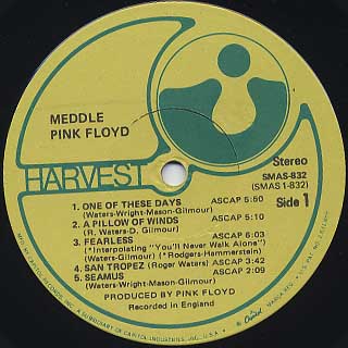 Pink Floyd / Meddle label