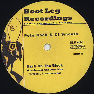 Pete Rock & CL Smooth / Back On The Block (Los Angeles Get Down Mix) front