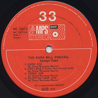 George Duke / The Aura Will Prevail label