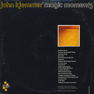 John Klemmer / Magic Moments back