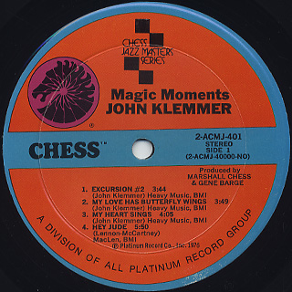 John Klemmer / Magic Moments label