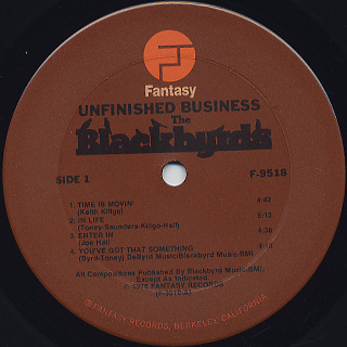 Blackbyrds / Unfinished Business label