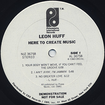 Leon Huff / Here To Create Music label