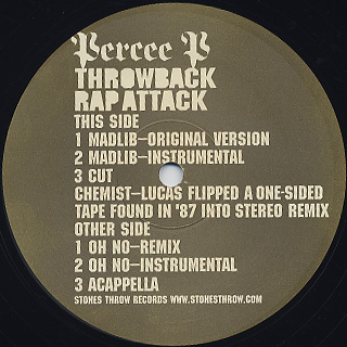 Percee P / Throwback Rap Attack label