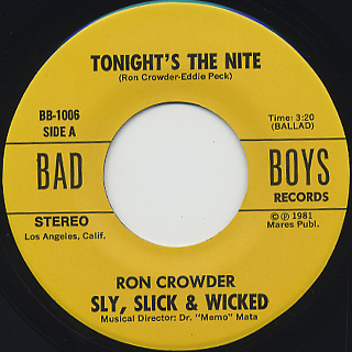 Sly, Slick & Wicked / Tonight's The Nite