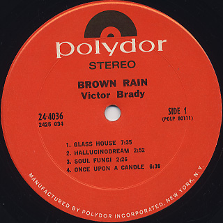 Victor Brady ‎/ Brown Rain label