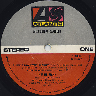 Herbie Mann / Mississippi Gambler label