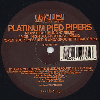 Platinum Pied Pipers / Ridin' High (Bling 47 Remix) label