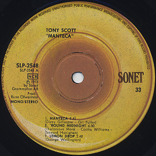 Tony Scott / Manteca label
