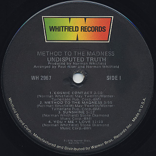 Undisputed Truth / Method To The Madness label