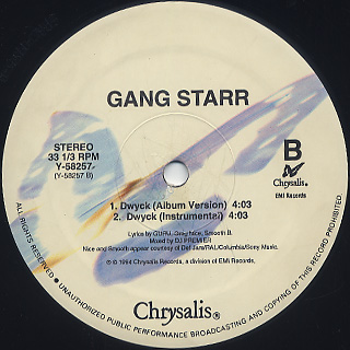 Gang Starr / DWYCK label
