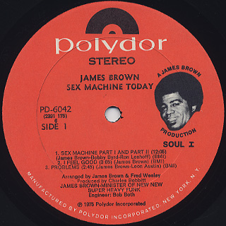 James Brown / Sex Machine Today label