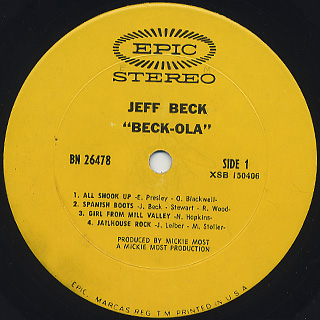 Jeff Beck / Beck Ola label