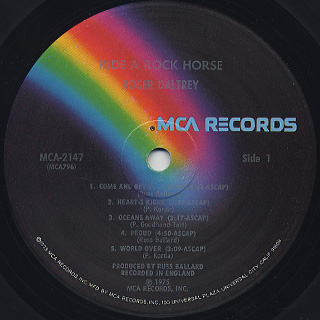 Roger Daltrey / Ride A Rock Horse label