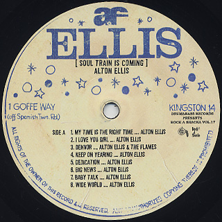 Alton Ellis / Soul Train Is Coming (LP) label