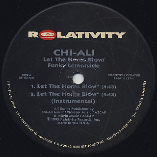 Chi-Ali / Let The Horns Blow c/w Funky Lamonade label