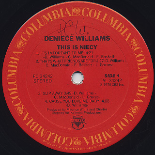 Deniece Williams / This Is Niecy label
