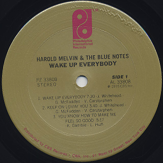 Harold Melvin & The Blue Notes / Wake Up Everybody label