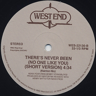 Kenix Feat. Bobby Youngblood / There's Never Been Someone Like You label