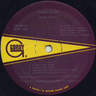 Rick James / Fire It Up label