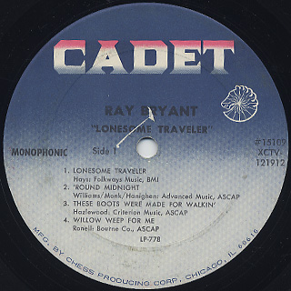 Ray Bryant ‎/ Lonesome Traveler label