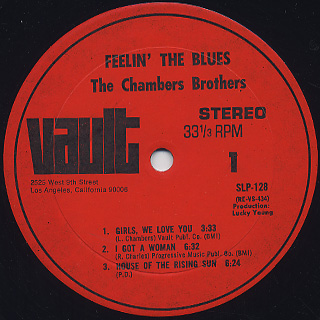 Chambers Brothers / Feelin' The Blues label