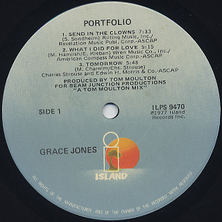 Grace Jones / Portfolio label