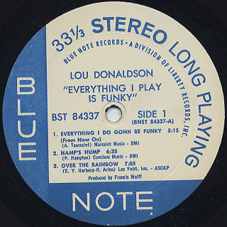 Lou Donaldson ‎/ Everything I Play Is Funky label