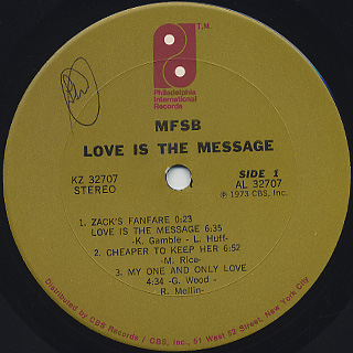 MFSB / Love Is The Message label