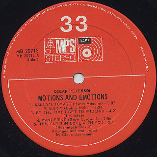 Oscar Peterson / Motions & Emotions label
