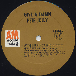 Pete Jolly / Give A Damn label