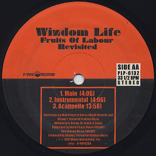 Wizdom Life ‎/ Jazz Slim c/w Fruits Of Labor Revisited label