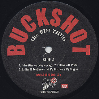 Buckshot The BDI Thug ‎/ The BDI Thug label