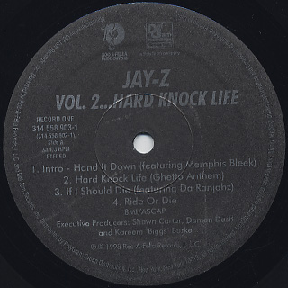 Jay-Z / Vol.2… Hard Knock Life label